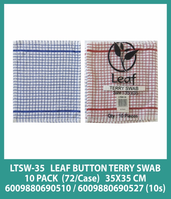LEAF BUTTON TERRY SWAB